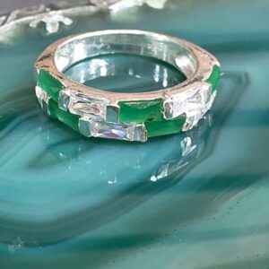 Anillo De Plata 925 Cicones Baguette Esmeraldina