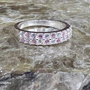 Anillo De Plata 925 Con Circones Rosa