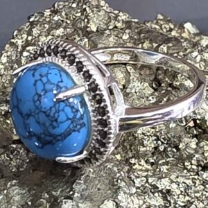 Anillo de plata 925 Turquesa y Marquesita